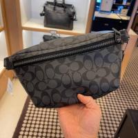 ราคา (ผ่อน 0%) ของแท้!! พร้อมส่ง!! Coach Men กระเป๋าคาดอกชาย ลาย C สีเทาดำ รุ่นใหม่ (2346790886)
