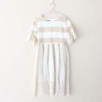 ราคา เดรสมือสอง เดรสผ้าลูกไม้สีขาวครีม (27104915665)