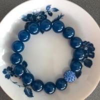 ราคา สร้อยข้อมืออาเกตสีฟ้า หินแท้ ขนาด 10mm (1652494969)