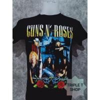 ราคา เสื้อยืดคอกลม สกรีนลาย GUNS'N ROSES (รหัส 80) (5977837246)