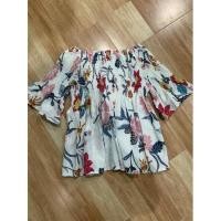 ราคา เสื้อปาดไหล่ สมอค อก สีขาวลายดอก (10091607963)