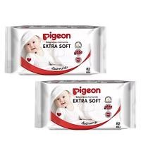 ราคา กระดาษเปียก Pigeon แพ็ค82ชิ้น 2ห่อ (19089161297)