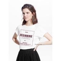 ราคา 120-034 MANGO เสื้อยืด แขนสั้น สกรีน Beginning (5959117236)