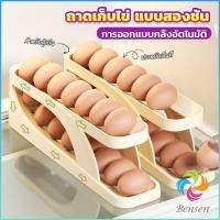 ราคา Bensen กล่องเก็บไข่ จัดระเบียบตู้เย็น เครื่องจ่ายไข่ ป้องกันการตก Egg storage rack (24702093847)