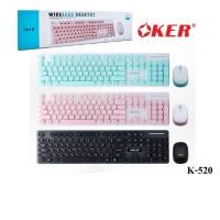 ราคา Oker ชุดคีย์บอร์ดเม้าส์ไร้สาย รุ่น K-520 Keyboard Mouse Wireless (3155035623)