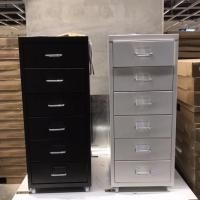 ราคา IKEA HELMER ตู้ลิ้นชักเหล็กมีล้อเลื่อน ขาว ดำ วางท้อปเป็นโต๊ะ 28x69x44 ซม. (23047227262)