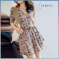 ราคา ชุดเเฟชั่นผู้หญิง จั๊มสูทผ้าชีฟอง ชุดจั๊มขาสั้น ชุดเย็บปะติดต่อกับกางเกงขาสั้น ราคาถูก พร้อมส่ง (21575368272)