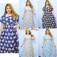 ราคา แม็กซี่เดรส เดรสยาวสาวอวบ ชุดลายดอก เสื้อผ้าคนอ้วน (11785837776)
