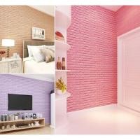 ราคา วอลเปเปอร์โฟมติดผนัง ลายอิฐ 3D สีฟ้า (1246666405)