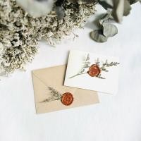 ราคา ☆ เซตการ์ดดอกไม้แห้งประทับตราครั่ง Dry Flower Wax seal Card (27860411068)