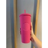 ราคา พร้อมส่ง‼️Starbucks Cup แก้วสตาร์บัคส์หนาม 710 ml. แก้วสตาร์บัคส์ Soft Touch Pink ชมพูบาบี้ (18927441250)