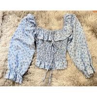 ราคา เสื้อครอปแขนยาว สีฟ้า ลายดอกเดซี่ ผ้าชีฟอง (25130075645)
