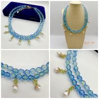 ราคา สร้อยคอคริสตัล ประดับมุกแท้ คริสตัลเล่นไฟสวยมากค่ะ (24854102807)