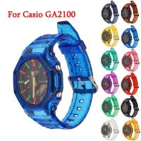 ราคา เคสเรซินใส และสายนาฬิกาข้อมือ ไล่โทนสีรุ้ง สําหรับ Casio G-SHOCK GA-2100 19 สี (25601599490)