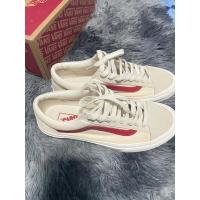 ราคา Vans Style 36 “Marshmallow/Racing red หนอนแดง รองเท้าผ้าใบ (19677913627)