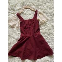 ราคา [สายออกงาน] เดรสเจ้าหญิงสีแดง แขนระบายสีครีม (3020048485)