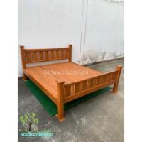 ราคา เตียงนอนไม้สัก 6 ฟุต เตียงไม้สัก หัวเตียงซี่ (23131533925)