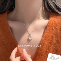 ราคา สร้อยคอหยกขาวแท้ Moon White Jade สร้อยคอหยก เครื่องประดับหยก (25858462213)