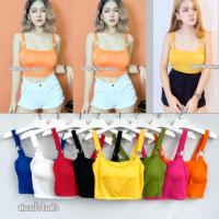 ราคา กล้ามครอป แต่งห่วงคู่ด้านหน้า เสริมฟองน้ำ (3418070957)