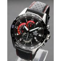 ราคา Casio Edifice รุ่น EFV-550L-1AV นาฬิกาข้อมือผู้ชาย Chronograph สายหนังดำ ด้ายแดงสุดเท่ห์ แท้100%ประกันศูนย์ CMG 1 ปีเต็ม (1271967095)