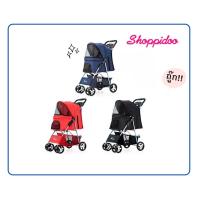 ราคา รถเข็นสุนัข 4ล้อ จุ15กก สีดำ/แดง รถเข็นสัตว์เลี้ยง ( รถเข็นหมา ราคาถูก) (4382760643)