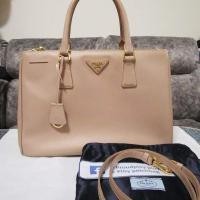 ราคา กระเป๋า​Prada saffiano​ (large) สีCameo Beige ของแท้ (13457514603)