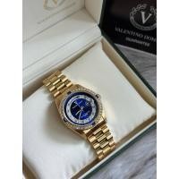ราคา ⌚️Valentino Domani VD001 Diamond Round Day-Date Blue Dial King'size (27259491779)