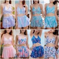 ราคา Maririne bikini set ชุดว่ายน้ำผู้หญิง ชุดว่ายน้ำบิกินี่ bikinivintage swimsuit (21204813484)