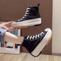 ราคา พร้อมส่งจากไทย ส้น 2 นิ้ว รองเท้าผ้าใบ ส้นหนา รองเท้าผ้าใบเสริมส้น ส้น 2 นิ้ว (20959859751)