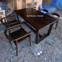 ราคา (ใช้โค้ดลด30%สูงสุด3000บาท)ชุดโต๊ะทานข้าวไม้สัก โต๊ะอาหารไม้สักแท้ กว้าง90ยาว150สูง80ซม.พร้อมเก้าอี้4ตัวส่งฟรีทั่วประเทศ (27915873364)