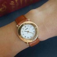 ราคา นาฬิกา Renoma Paris มือสอง ของแท้ สายหนังสีน้ำตาลเส้นใหม่ (15226030517)