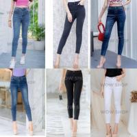 ราคา ป้าย wow shop กางเกงยีนส์ยืด ทรงเดฟเรียบๆ ขายดีตลอดจ้า (6492985065)