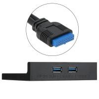 ราคา New USB 3.0 Front Panel Hub 2 Port Expansion Bay 20 Pin to USB3.0 60cm Bracket Adapter Cable for PC Desktop 2.5" Floppy (970469478)