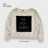 ราคา เสื้อสเวตเตอร์แขนยาว H&M สกรีนกำมะหยี่ มือสอง‼️อ่านรายละเอียดก่อนค่า‼️ (18885906128)