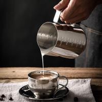 ราคา เหยือกตีฟองนม พิชเชอร์ ถ้วยตีฟองนม สแตนเลส Stainless Milk Pitcher เหยือกตีฟองนม ถ้วยตวงนม ถ้วยตวงชงก 350/600/1000ML (25206759721)