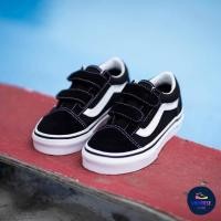 ราคา [ของแท้ ส่งไว จากไทย] รองเท้าเด็ก VANS KIDS OLD SKOOL V- BLACK/TRUE WHITE (19264740271)
