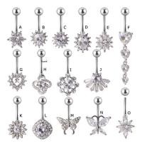 ราคา จิวแหวนเจาะสะดือสแตนเลสทรงโค้งสําหรับเจาะสะดือ 14Gauge 1 ชิ้น (12711517072)