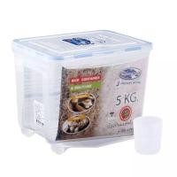 ราคา ถังข้าวสาร 5 kg. ถังใส่ข้าวสาร 5กก. กล่องข้าวสาร+พร้อมถ้วยตวง ล็อก 2 ชั้น มีล้อเลื่อน กล่องใส่ของ Micronware SuperLock (8126117948)