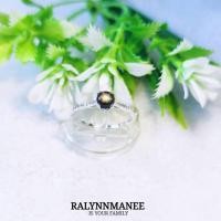 ราคา R6492 แหวนพลอยแบล็คสตาร์แซฟไฟร์แท้(Natural Black Star Sapphire) บางกะจะ ตัวเรือนเงินแท้925 ชุบทองคำขาว ไซส์55 แก้ไซส์ฟรี (29066337731)