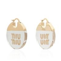 ราคา ใหม่ ต่างหูแฟชั่น ทรงกลม ลายตัวอักษร miu miu สไตล์ยุโรป อเมริกัน เรียบง่าย (25480850680)