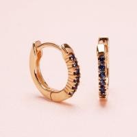 ราคา Grace Fine Jewelry ต่างหูห่วงทองแท้9K Blue Sapphire Huggies (12157903248)