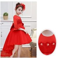 ราคา ชุดราตรีเด็ก Gd33153 พร้อมส่งชุดเดรสออกงานเด็กสีแดง ชุดราตรีเด็ก ทรงหน้าสั้น-หลังยาว แขนยาว (6206934985)