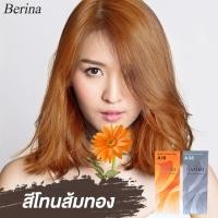 ราคา Berina ยาย้อมผม ใช้สีเบอร์ A19 + A38 สีโทนส้มทอง (18048442976)