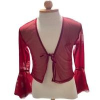 ราคา Guess เสื้อกักสีเเดงผ้าบาง ปลายเเขนพริ้ว เสื้อเด็กผู้หญิง (22468210093)