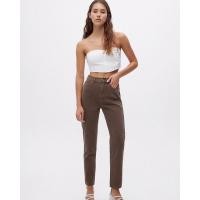 ราคา Pull&Bear Basic mom jeans กางเกงยีนส์ขายาวทรงเอวสูงสีน้ำตาล เรียบๆไม่แต่งขาดแมทช์ได้ง่าย เนื้อผ้ายีนส์ไม่ยืด ผ้า 100% (19440298769)