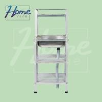 ราคา HOMENINE ซิ้งค์ล้างจาน อ่างล้างมือ อ่างล้างจานอลูมิเนียม 3ชั้น เล็ก มีแพงบน (26712155092)