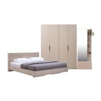 ราคา INDEX LIVING MALL ชุดห้องนอน รุ่นแมสซิโม่+แมกซี่ ขนาด 6 ฟุต (เตียงนอน(พื้นเตียงทึบ), ตู้เสื้อผ้า 4 บาน, โต๊ะเครื่องแป้ง) - สีหินทราย (19477474264)