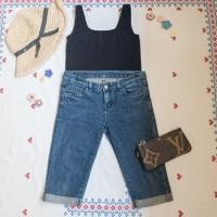 ราคา กางเกงยีนส์สามส่วนปลายขาพับ (8714196402)