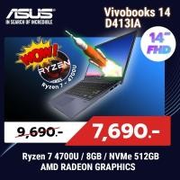 ราคา Asus Vivobooks D413IA / Ryzen 7 4700U / 8GB / 14" FHD IPS / AMD Radeon Graphics (25129381689)