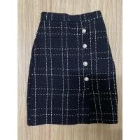 ราคา กระโปรงทรงเอผ้าทวีต สีดำ size s มือสอง (11973265093)